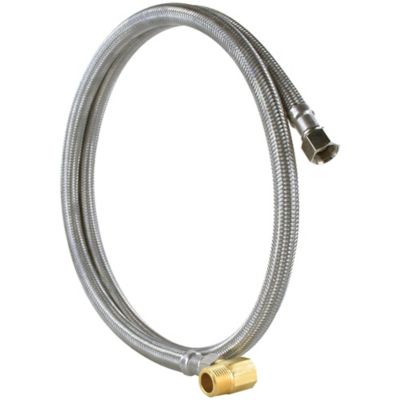 Image showing 5 th Certified Appliance Accessories 10 ft. Braided Stainless Steel Dishwasher Connector with Angled Elbow, 3/8 in. FCM x 3/8 in. FCM