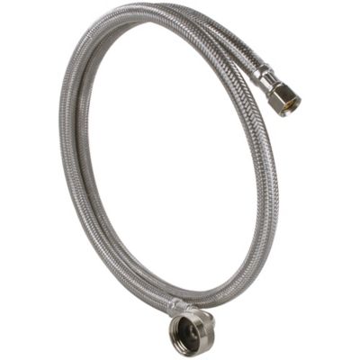 Image showing 5 th Certified Appliance Accessories 4 ft. Braided Stainless Steel Dishwasher Connector with Curved Elbow, 3/8 in. FCM x 3/4 in. FGH