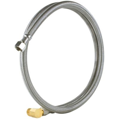Image showing  8 ft. Braided Stainless Steel Dishwasher Connector with Angled Elbow, 3/8 in. FCM x 3/8 in. FCM
