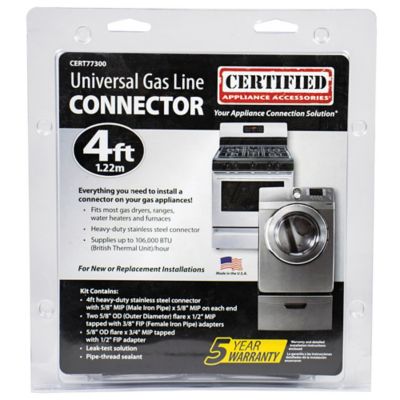 Image showing Certified Appliance Accessories 4 ft. Universal Gas Line Connector Kit