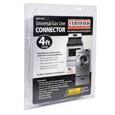 Image showing 8 th Certified Appliance Accessories 4 ft. Universal Gas Line Connector Kit