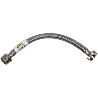 Image showing 9 th Certified Appliance Accessories 6 ft. Braided Stainless Steel Steam Dryer Installation Kit with Elbow