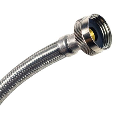Image showing  1 ft. Braided Stainless Steel Water-Inlet Hose, 3/4 in. FGH x 3/4 in. MGH