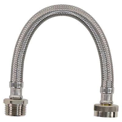 Image showing 5 th Certified Appliance Accessories 1 ft. Braided Stainless Steel Water-Inlet Hose, 3/4 in. FGH x 3/4 in. MGH