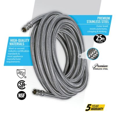Image showing 5 th Certified Appliance Accessories 25 ft. Braided Stainless Steel Ice Maker Connector