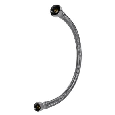 Image showing  20 in. Braided Stainless Steel Faucet Supply Line, 3/8 in. FCM x 1/2 in. FIP