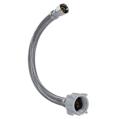 Image showing  12 in. Braided Stainless Steel Toilet Supply Line, 3/8 in. FCM x 7/8 in. Female Ballcock