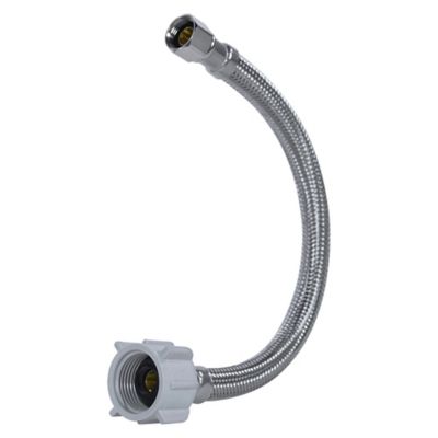 Image showing  16 in. Braided Stainless Steel Toilet Supply Line, 3/8 in. FCM x 7/8 in. Female Ballcock