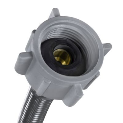 Image showing 5 th Certified Appliance Accessories 20 in. Braided Stainless Steel Toilet Supply Line, 3/8 in. FCM x 7/8 in. Female Ballcock