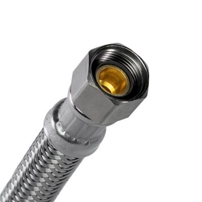 Image showing 6 th Certified Appliance Accessories 20 in. Braided Stainless Steel Toilet Supply Line, 3/8 in. FCM x 7/8 in. Female Ballcock