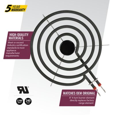 Image showing 5 th Certified Appliance Accessories 8 in. 4-Turn 2,100-Watt Replacement Range Surface Burner Element for SP21YA