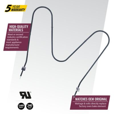 Image showing  Replacement Oven Bake Element for Whirlpool, Kenmore, Frigidaire & Maytag 316075103/316075104