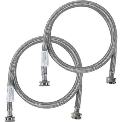 Image showing  4 ft. Braided Stainless Steel Washing Machine Hoses, 2-Pack, WM48SS2PK