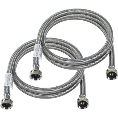 Image showing  5 ft. Braided Stainless Steel Washing Machine Hoses, 2-Pack