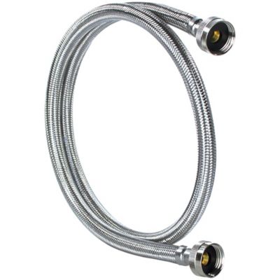 Image showing 8 th Certified Appliance Accessories 5 ft. Braided Stainless Steel Washing Machine Hoses, 2-Pack