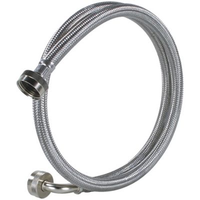 Image showing  5 ft. Braided Stainless Steel Washing Machine Hose with Elbow