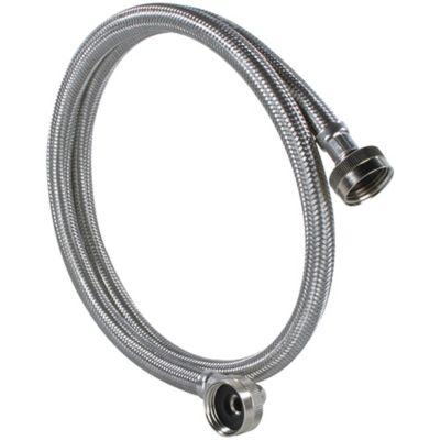 Image showing 7 th Certified Appliance Accessories 5 ft. Braided Stainless Steel Washing Machine Hose with Elbow
