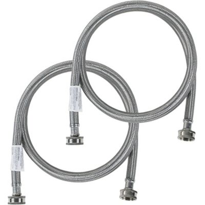 Image showing  6 ft. Braided Stainless Steel Washing Machine Hoses, 2-Pack, WM72SS2PK