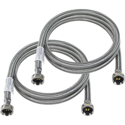 Image showing  6 ft. Braided Stainless Steel Washing Machine Hoses, 2-Pack, WM72SS2PK