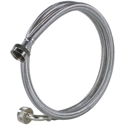 Image showing  6 ft. Braided Stainless Steel Washing Machine Hoses with Elbow, 2-Pack