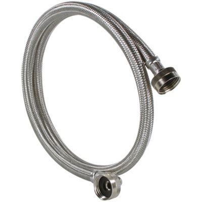 Image showing 8 th Certified Appliance Accessories 6 ft. Braided Stainless Steel Washing Machine Hoses with Elbow, 2-Pack