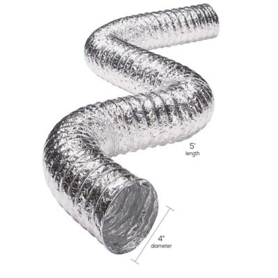 Image showing 5 th Deflecto 4 in. x 5 ft. Supurr-Flex 5-Ply Aluminum Flexible Dryer Vent Transition Duct, UL Listed