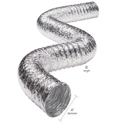 Image showing  8 ft. 3-Ply 4 in. Class 1 Flexible Aluminum Duct with Spring Clamps