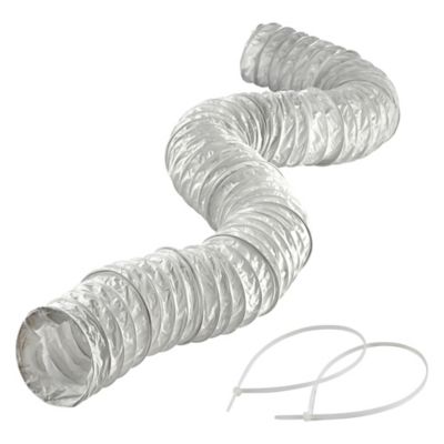 Image showing  4 in. x 8 ft. Flexible White Vinyl Duct with Clamps