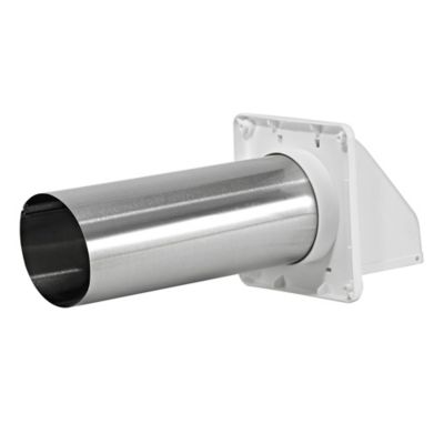 Image showing  4 in. White Plastic Preferred Hood Vent with Tail Pipe and Removable Screen