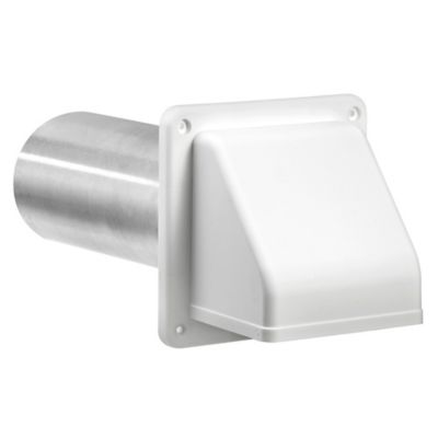 Image showing  4 in. White Plastic Preferred Hood Vent with Tail Pipe and Removable Screen