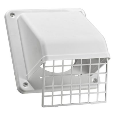 Image showing  4 in. White Plastic Preferred Hood Vent with Tail Pipe and Removable Screen