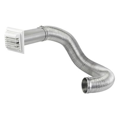 Lambro 4 in. x 8 ft. UL 2158A Premium Flexible Semi-Rigid Duct Louvered Vent Kit