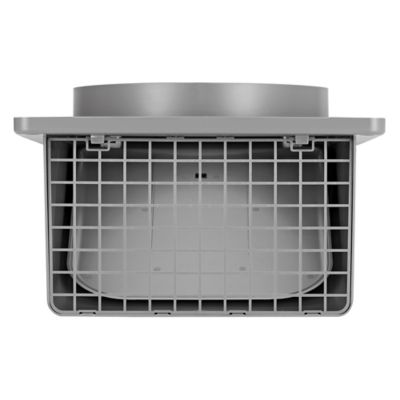 Image showing  8 in. Plastic Wall Exhaust or Air Intake Vent with Hinged Screen and Removable Damper, Gray