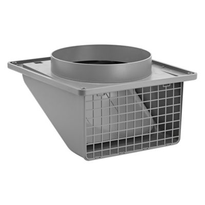Image showing  8 in. Plastic Wall Exhaust or Air Intake Vent with Hinged Screen and Removable Damper, Gray