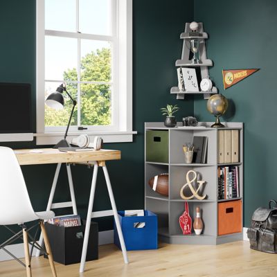 Image showing 5 th RiverRidge Home Kids Corner Playroom Cabinet with 6 Toy Storage Cubbies and 3 Angled Shelves, 02-145