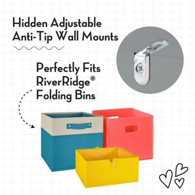 Image showing  Kids Playroom Toy Organizer and Bookcase with 3 Cubbies and 2 Veggie Storage Bins, 02-147