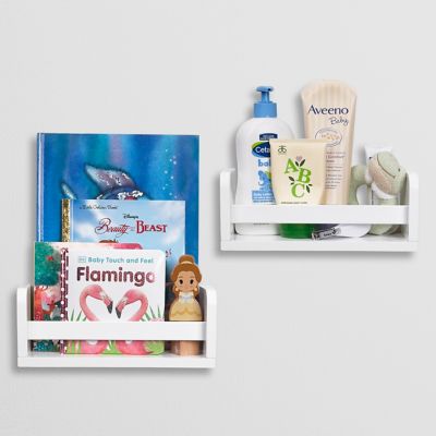 Image showing  Kids 2pc 10 in. Compact Floating Wall Mount Bookshelves