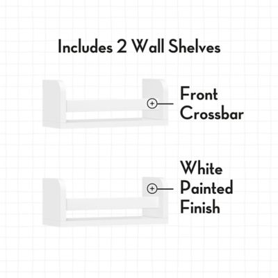 Image showing  Kids 2pc 10 in. Compact Floating Wall Mount Bookshelves