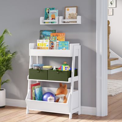 Image showing 6 th RiverRidge Home Kids 2pc 10 in. Compact Floating Wall Mount Bookshelves