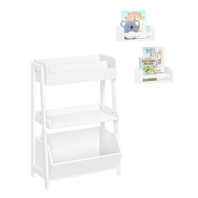 RiverRidge Home Kids 3-Tier Ladder Shelf Toy Organizer and Bookshelf