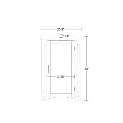 Image showing 5 th RiverRidge Home Somerset Corner Floor Bathroom Storage Cabinet Organizer with Doors