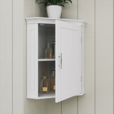 Image showing  Somerset Corner Wall Bathroom Storage Cabinet Organizer with Doors