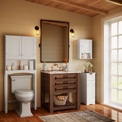 Image showing  1-Door Ashland Narrow Bathroom and Laundry Storage Cabinet with Drawer