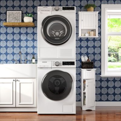 Image showing 8 th RiverRidge Home 1-Door Ashland Narrow Bathroom and Laundry Storage Cabinet with Drawer