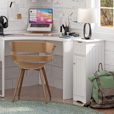 Image showing 9 th RiverRidge Home 1-Door Ashland Narrow Bathroom and Laundry Storage Cabinet with Drawer