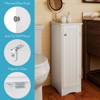 Image showing  1-Door Ashland Narrow Bathroom and Laundry Storage Cabinet