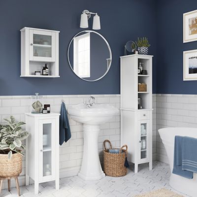 Image showing  1-Door Prescott Narrow Bathroom and Laundry Storage Cabinet and Organizer