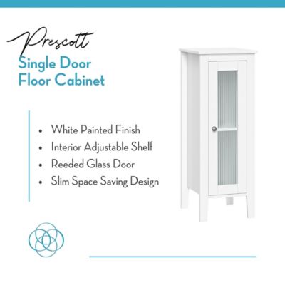 Image showing  1-Door Prescott Narrow Bathroom and Laundry Storage Cabinet and Organizer