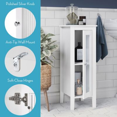 Image showing  1-Door Prescott Narrow Bathroom and Laundry Storage Cabinet and Organizer