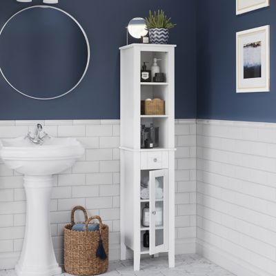 Image showing  Prescott Tall Bathroom Storage Linen Cabinet and Organizer